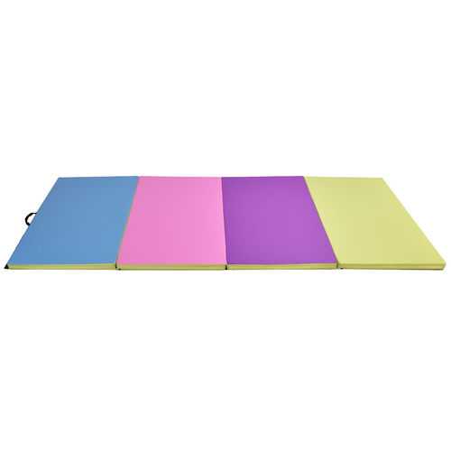 4' x 10' x 2" Multi-Colors Folding PU Panel Gymnastics Mat