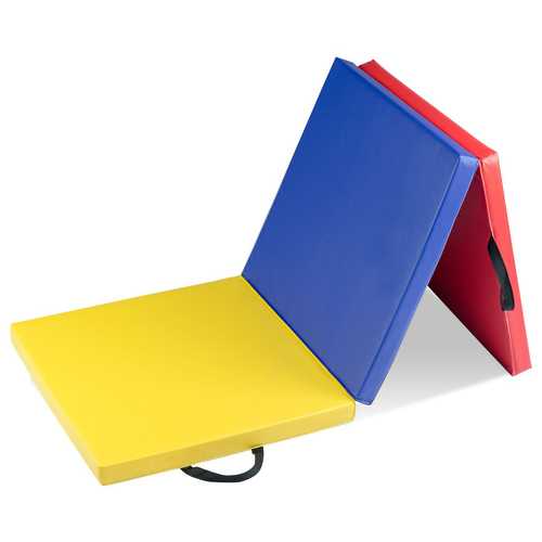 6' x 2' Tri-Fold Exercise Gymnastics Mat with Carrying Handles