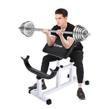 Biceps Trainer Seated Arm Barbell Curl Weight Bench