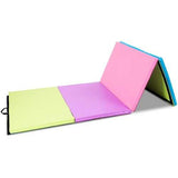 4' x 10' x 2" Multicolor Portable Folding PU Gymnastics Mat